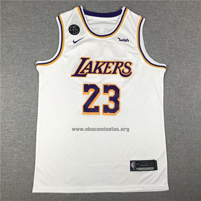 Camiseta Los Angeles Lakers Lebron James NO 23 Association 2020 Final Bound Blanco